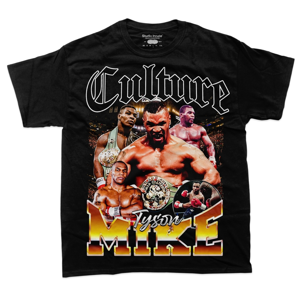 Black Short Sleeve Tee W Mike Tyson Print
